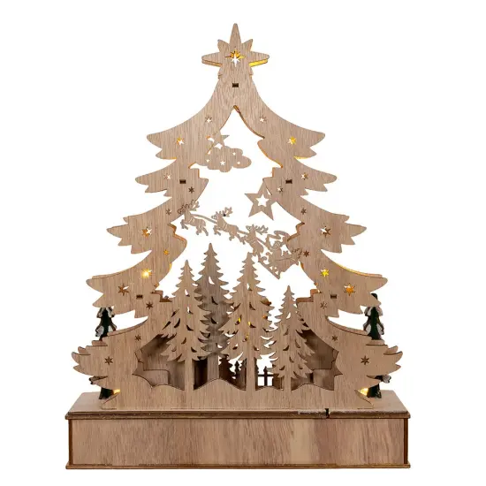Kurt Adler 12.6-Inch Battery Operated Lighted Christmas Tree Village {3}