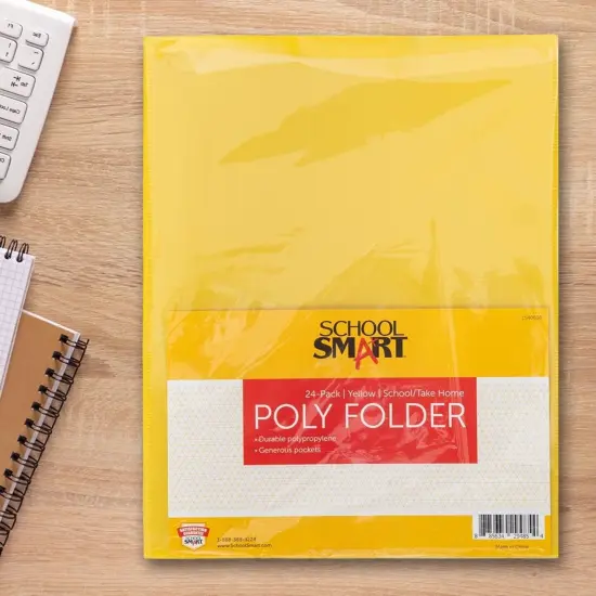 School Smart Take Home Folder, Yellow, Set of 24 {5}