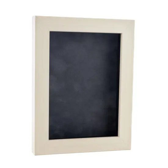 Natural Whitewash Wood Shadow Box Frame with Acrylic Front - Dark Grey Suede Backing, 30 Sizes {2}