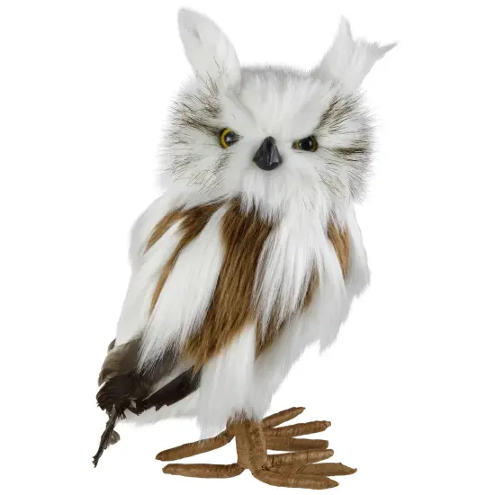 Northlight Standing Plush Winter Owl Christmas Figurine - 11.5" White {3}