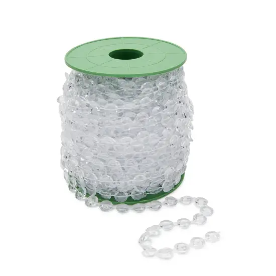 10mm Crystal Chandelier Beads, Clear Garland String for Christmas Tree (100 Ft) {7}
