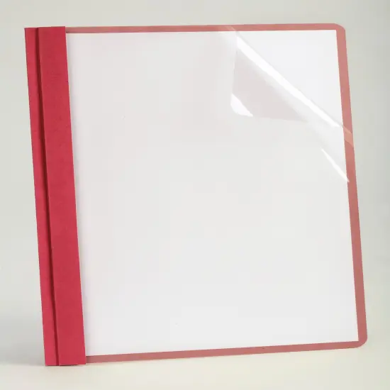 Earthwise Clear Front Report Cover, 8-1/2 x 11 Inches, Red, Pack of 25 {3}