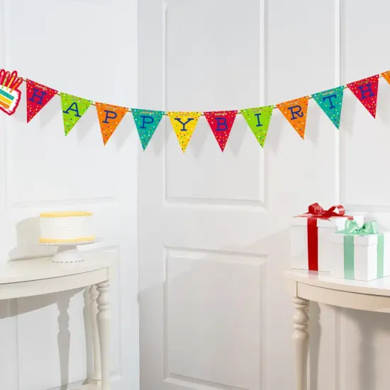 12 pc Bulk Festive Cake Happy Birthday Banners {2}