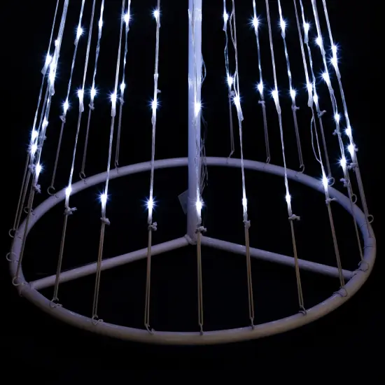 Northlight LED Lighted Multi-Function Show Cone Outdoor Christmas Tree - 12' - Pure White {7}