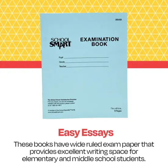 School Smart Examination Blue Books, 7 x 8-1/2 Inches, 8 Pages, Pack of 100 {4}
