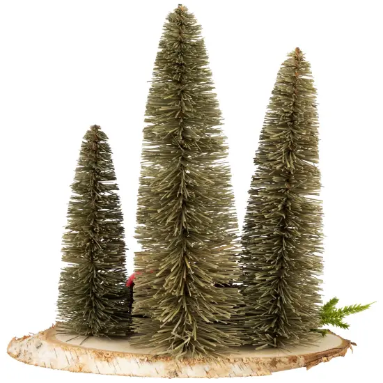 Northlight Trio of Bottle Brush Trees Christmas Decoration - 10.25" Green {6}