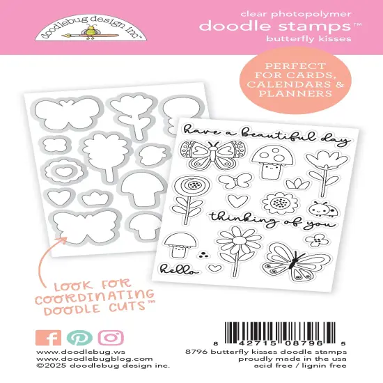 Doodlebug Clear Doodle Stamps-Butterfly Kisses {3}