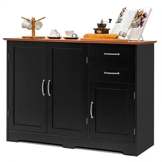 Costway Buffet Sideboard Kitchen Cupboard Storage Cabinet with2 Drawers & 3 Doors {7}
