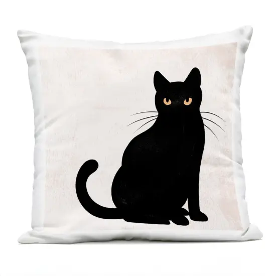 Stupell Industries Black Cat Eyes Silhouette Outdoor Pillow, 18 x 7 x 18 {1}