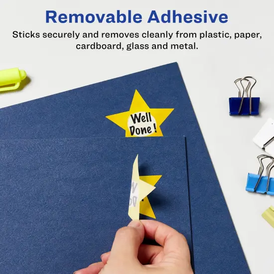 Avery Matte White Removable Star Labels with Sure Feed Technology, Print-to-the-Edge, .75" x .75" {2}