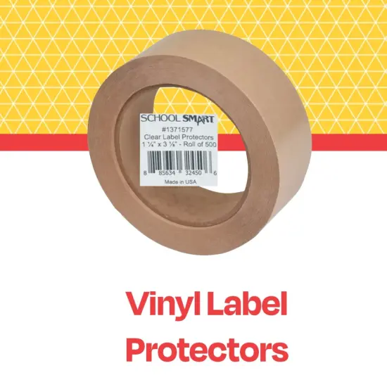 School Smart Vinyl Label Protectors, Round Corner Rectangle, 1-1/4 x 3-1/8 Inches, Clear, Pack of 500 {5}