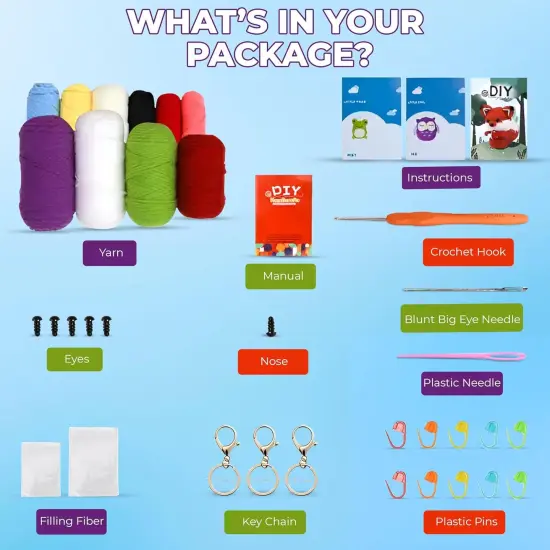 3 Pattern Animals-Owl, Fox, and Frog Crochet Kit {5}