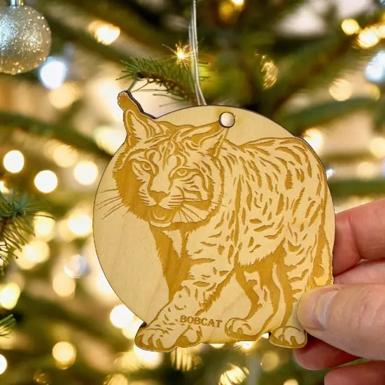 Ornament - Bobcat Raw Wood {5}