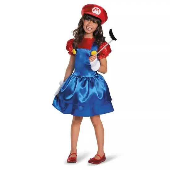 Nintendo Super Mario Bros Girl's Mario Costume Dress {1}