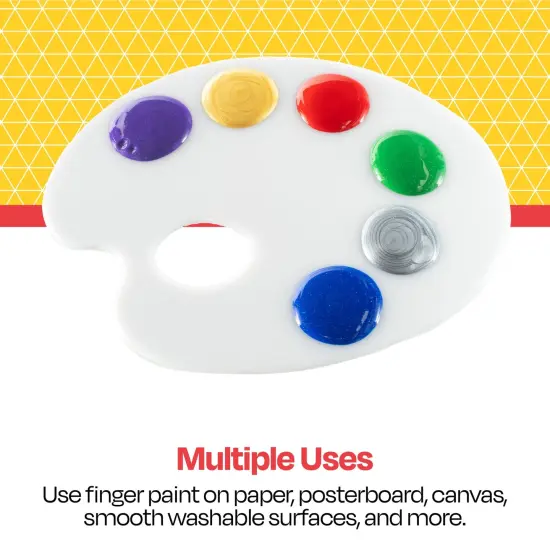 School Smart Washable Finger Paints, Assorted Glitter Colors, Pint Set of 6 {6}