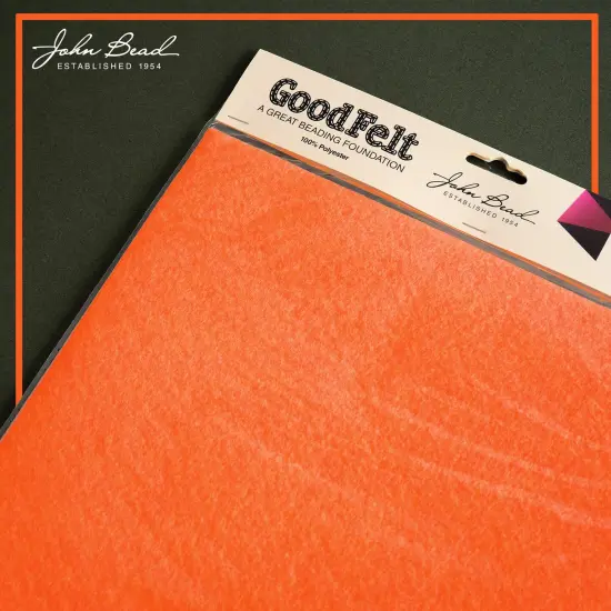John Bead GoodFelt 8.5x11in Beading Foundation, 100 Pieces Orange {4}