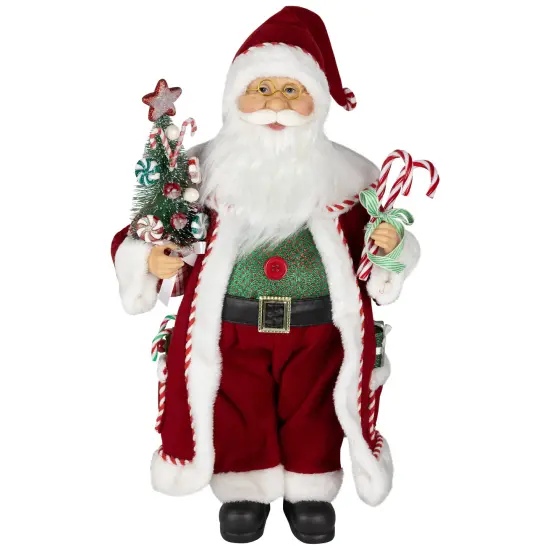 Northlight Candy Cane Santa Claus Christmas Figure - 18" - Red and White {3}