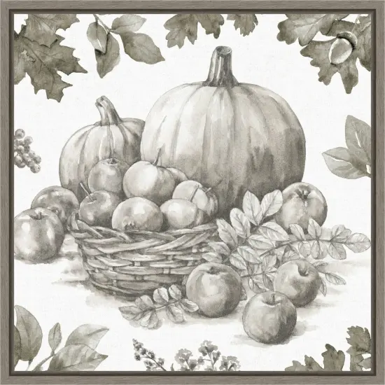 Bountiful Harvest IV Sketch by Leslie Trimbach Framed Canvas Wall Art {1}