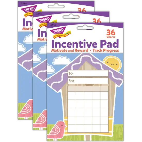 Garden Birdhouse Incentive Pad, 36 Sheets, Pack of 3 {1}