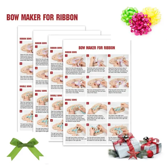 Bow Maker for Ribbon, Holiday Wreaths,Wooden Wreath Bow Maker Tool for Creating Gift Bows, Party Decorations, Hair Bows, Corsages, Holiday Wreaths, Various Crafts(Double-Sided) {2}