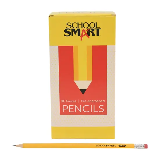 School Smart No 2 Pencils, Pre-Sharpened, Hexagonal with Latex-Free Erasers, Pack of 144 {5}