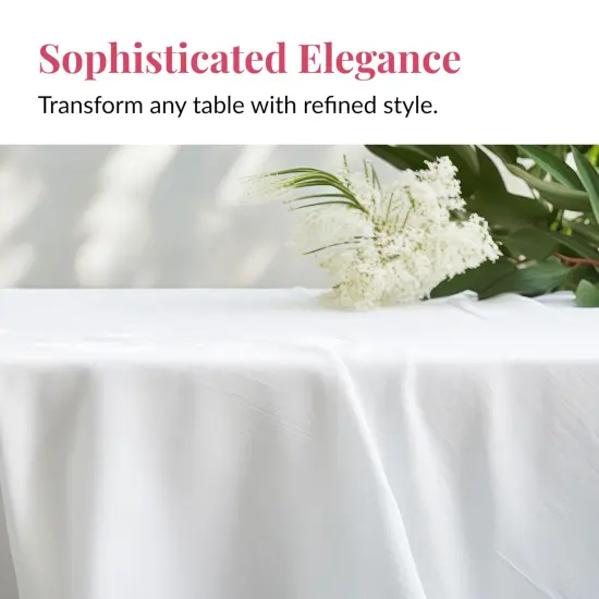 Prestee 48 White Plastic Tablecloth 108x54 Inches - No See-Through Rectangular Disposable Tablecloths for Indoor and Outdoor Events - Heavy-Duty and Waterproof for Holiday and Thanksgiving {6}
