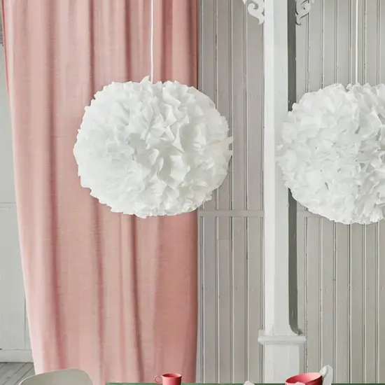 White Pendant Lamp Soft Glow Cloud 20" {4}