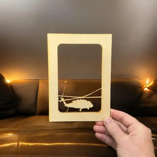 Helicopter Photo Frame Insert - Baltic Birch (FRAME NOT INCLUDED) {3}