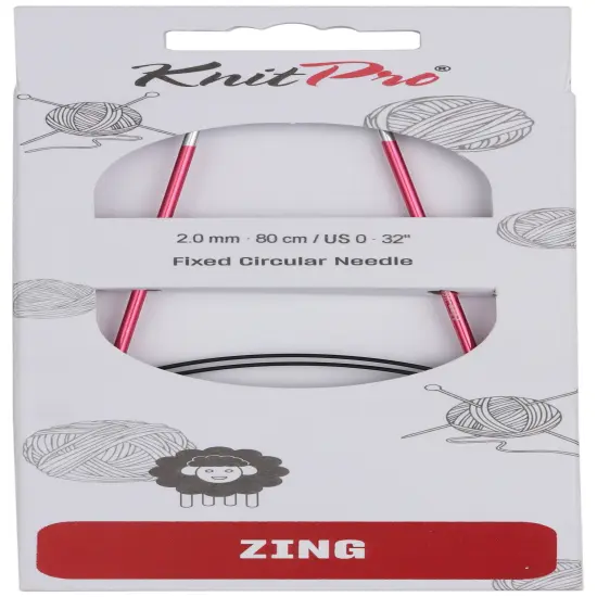 KnitPro-Zing Fixed Circular Needles 32"-Size 0/2mm {1}