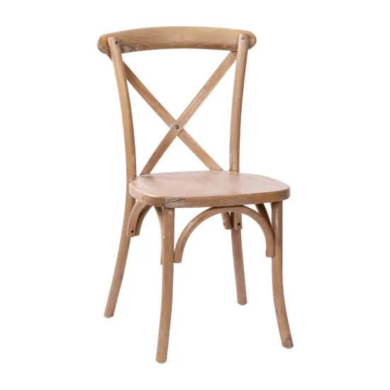 Merrick Lane Bardstown X-Back Bistro Style Wooden High Back Dining Chair Medium White Grain {2}