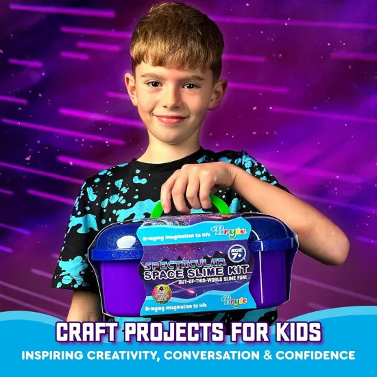 Bryte Spectacular Space Slime Kit, Glow in The Dark Galaxy and Cosmic Glitter with Fun Add Ins, DIY Gift-Ready for Girls Kids Ages 7-14 {4}