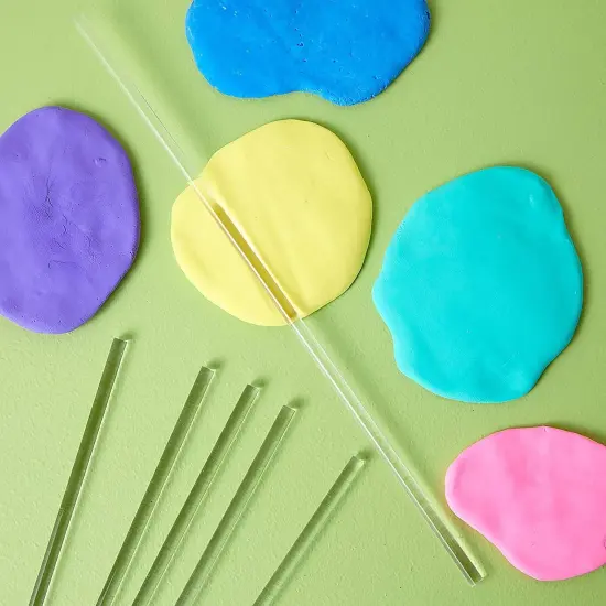 12 Pack Plastic Dowel Rods for DIY Projects, Clear Acrylic Sticks for Party Decorations (0.25x12") {5}