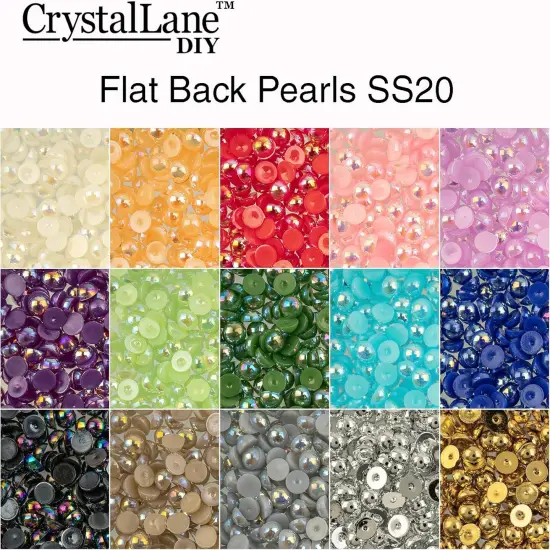 Crystal Lane DIY SS20(5mm) Plastic Pearl Flatback Rhinestones, 575pcs Dark Blue AB {6}