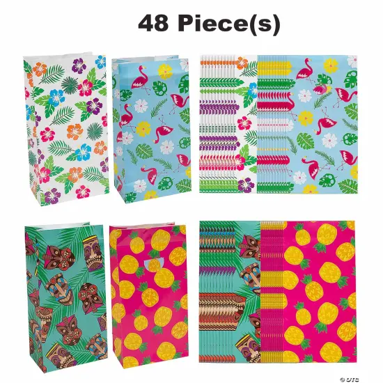 Luau Treat Bags with Stickers for 24 {1}