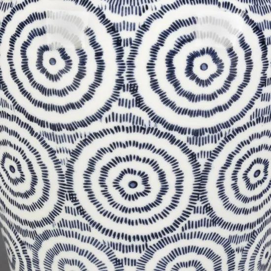 AA Importing Blue and White Circles 10" Ginger Jar with Lid {3}