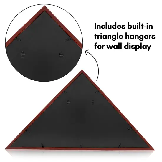 Americanflat Small Flag Display Case for Burial Flag - Fits Folded Flag - Elegant Military Flag Display Case - Plexiglass Cover - Triangle Hanging Hardware - Brown {10}