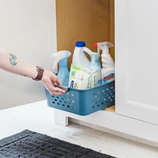 IRIS USA Plastic Storage Basket, Shelf Basket Organizer for Pantries {6}