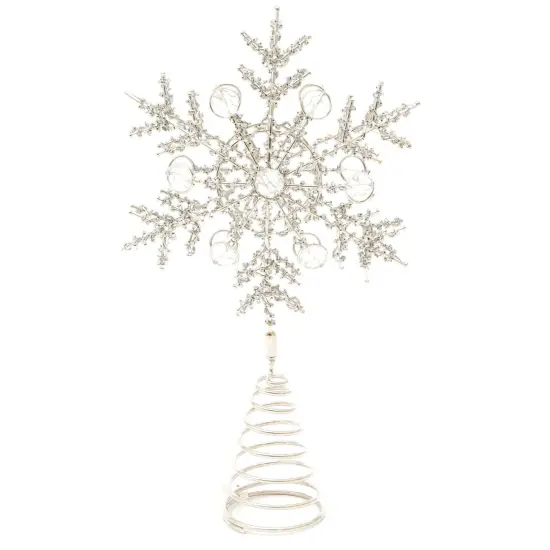 Snow Tree Topper - Silver - 7" x 2" x 11" {4}