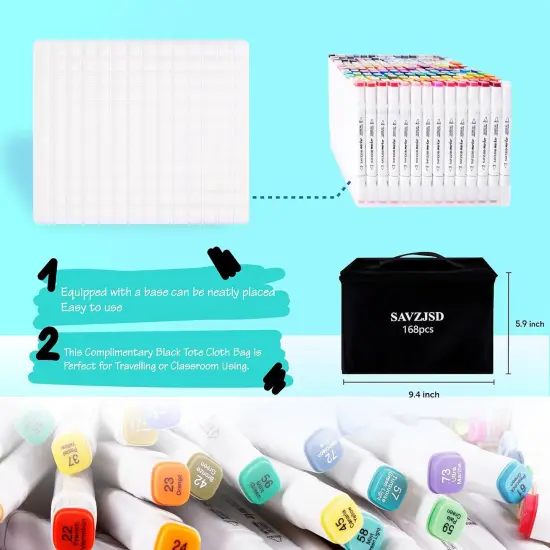 168 Colors Alcohol Markers - (Fine & Broad) {3}