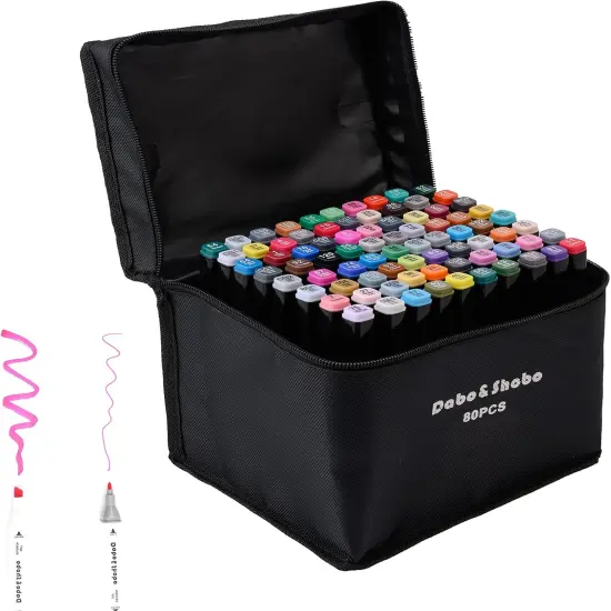 80 Color Alcohol Marker Pens {1}