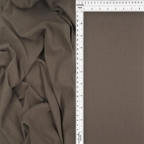 Stretch 4x2 Rib Knit Fabric 1 Yard Solid Color, Poly Rayon Spandex, 52/54&Prime; Width H.CHARCOAL {7}