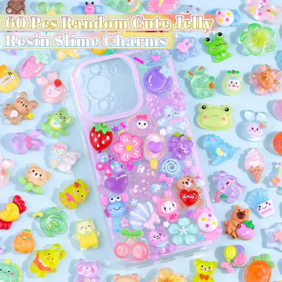 60Pcs Mixed Colors Slime Charms Assorted {3}
