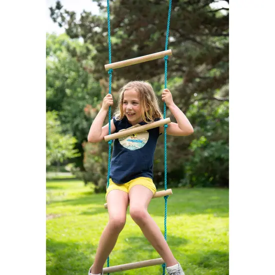 Trelines: Climbing Rope Ladder 7 ft - Hang From A Tree Or Trelines Lines, Wood Steps, Swinging, Outdoor Sport Play, 250lb Cap, Adults & Kids Ages 5+ {6}