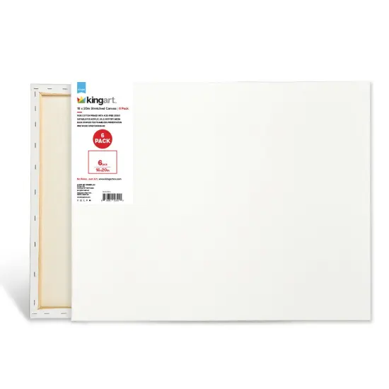 KINGART&reg; Stretched Canvas 16" x 20", 6-Pack {1}
