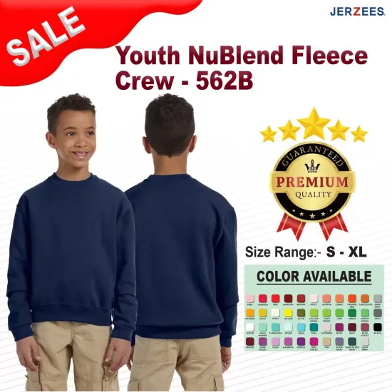 Jerzees&reg; Youth NuBlend Fleece Crew OXFORD {2}