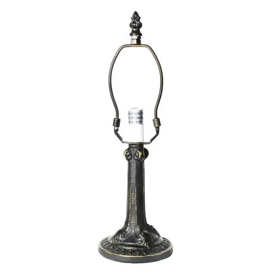 Gothic Metal Lamp Base, Antique Bronze Finish With Gold Highlights, Nicely Weighted, 12" Tall {2}