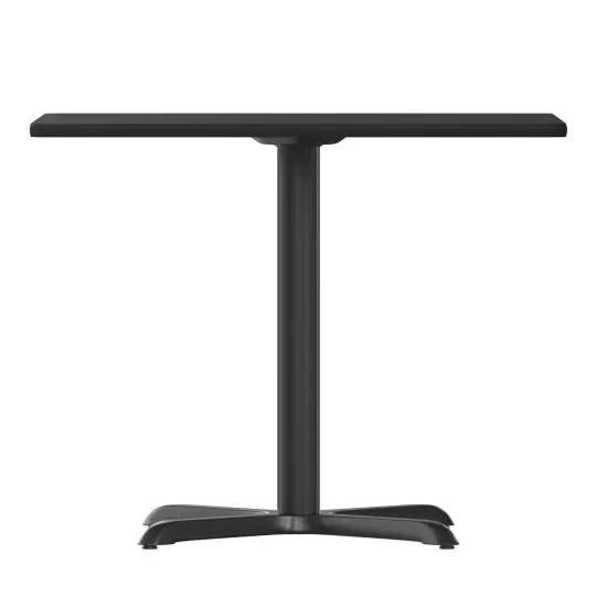Emma and Oliver 36" Square Laminate Table Top with 30"x30" Table Height Base Black {6}
