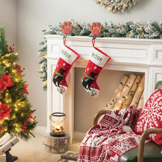 Set of 2 Chrismas Decor Hooked Stockings (Dog/Cat) 2pk Dog {3}