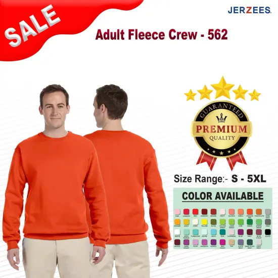 Jerzees&reg; Adult Fleece Crew SAFETY ORANGE {2}