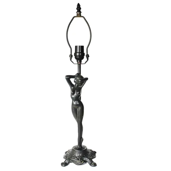 Aphrodite Metal Lamp Base, Antique Bronze Finish with Gold Highlights, Nicely Weighted, 20.5" Tall {1}